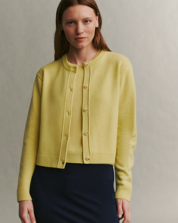 TWP Canary Lord Cardigan in Cashmere view 5