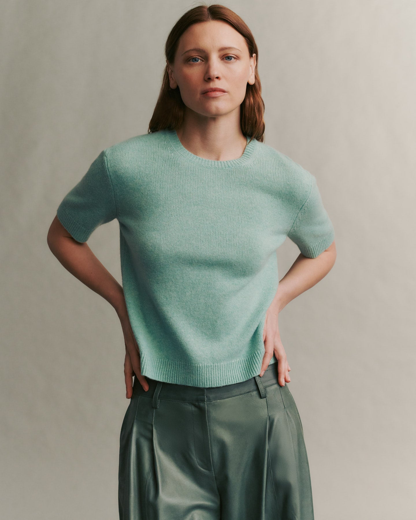 TWP Aqua Audrey Crewneck in Cashmere view 1