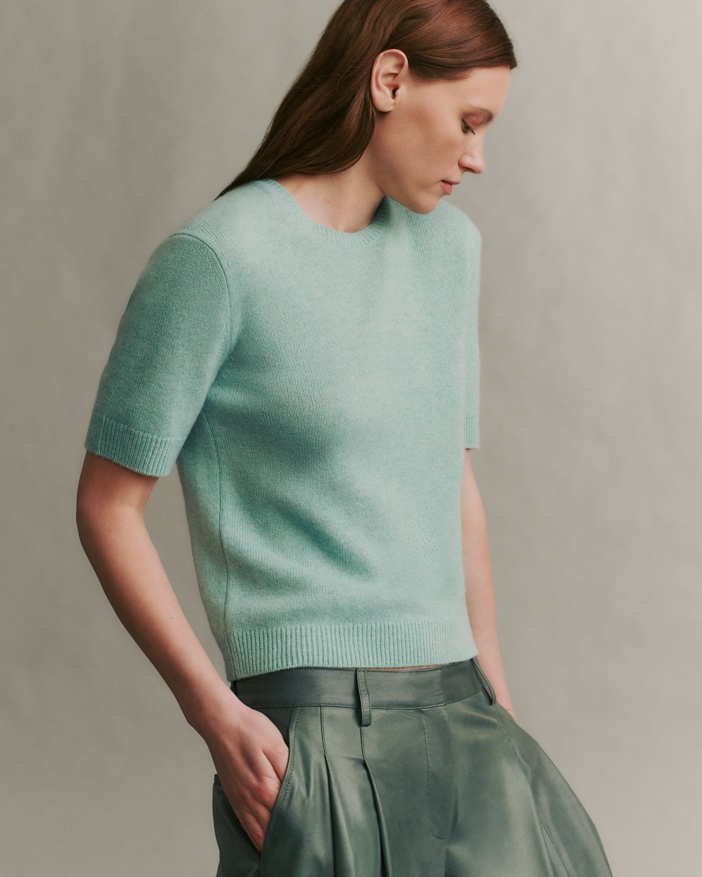 TWP Aqua Audrey Crewneck in Cashmere view 4