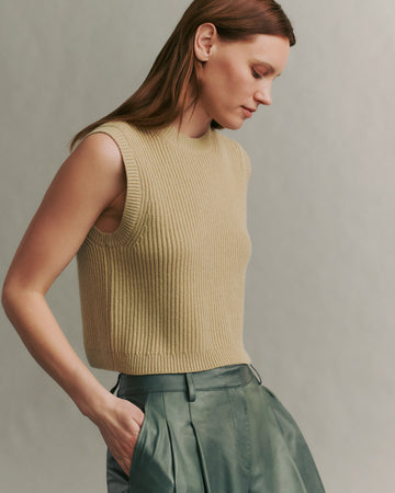 Ribbed Vest in Cashmere