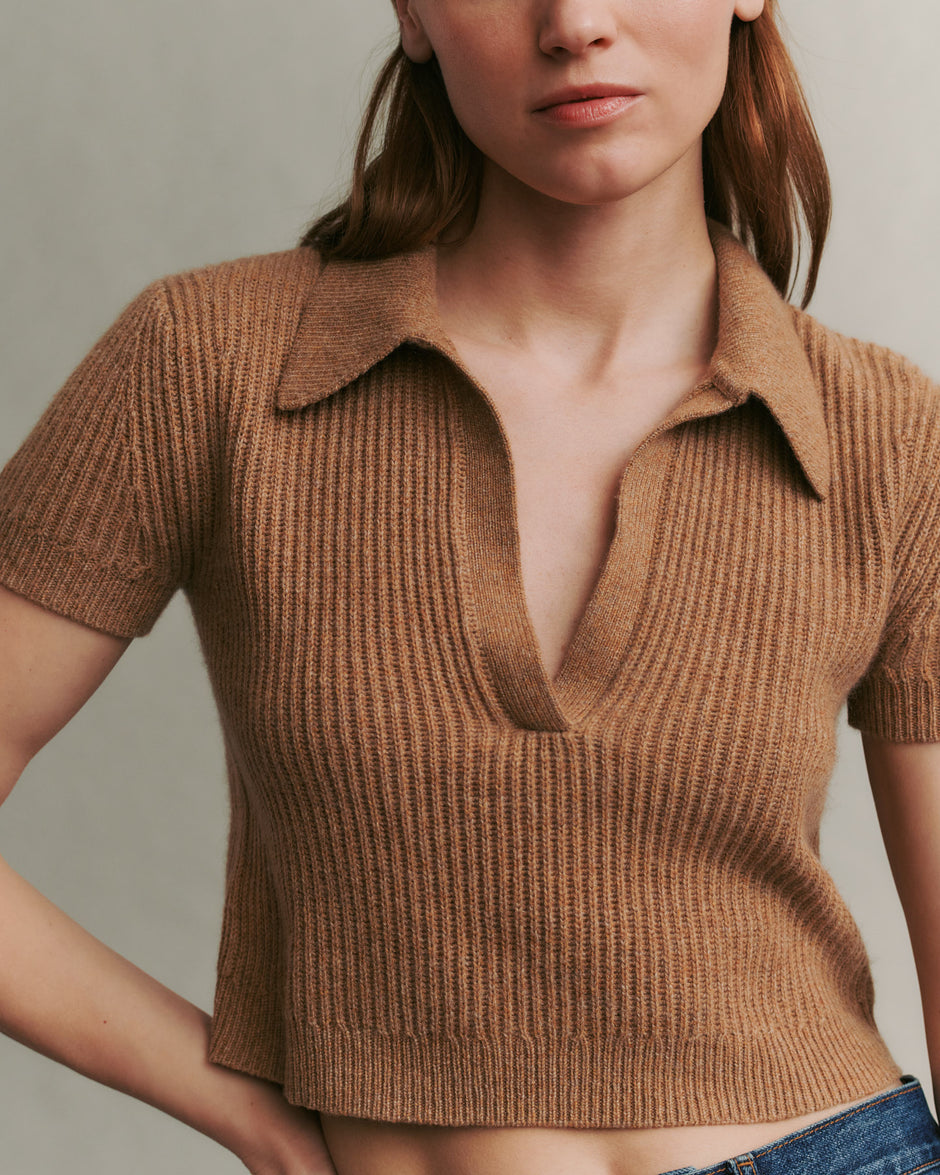 TWP Junebug Margaux Polo Sweater in Cashmere view 6