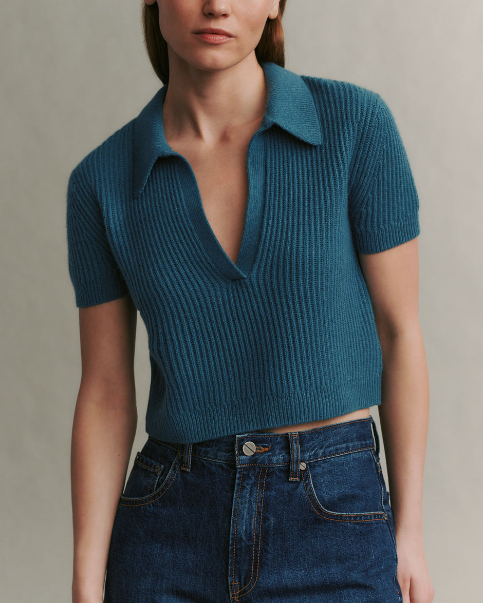TWP Junebug Margaux Polo Sweater in Cashmere view 6