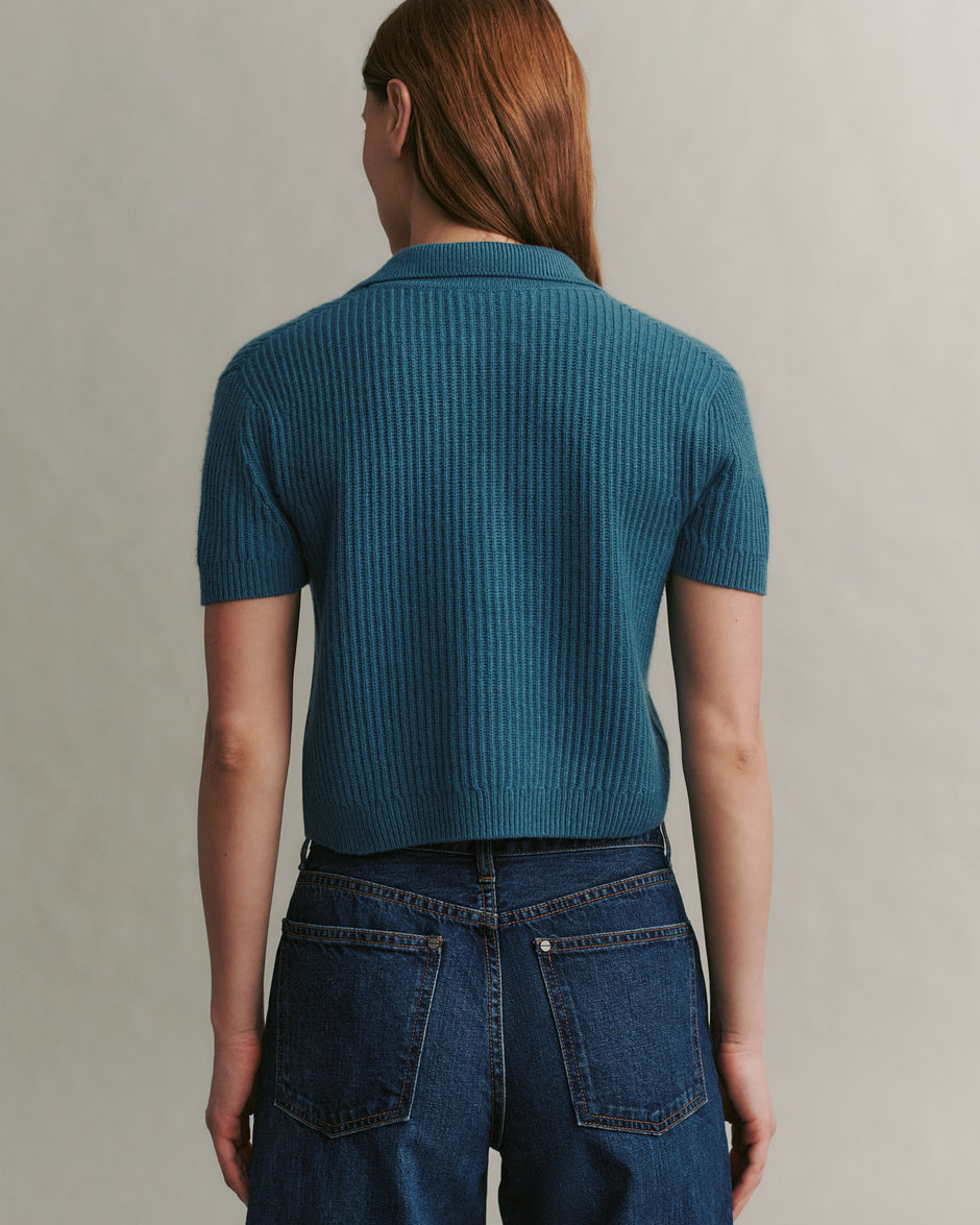 TWP Junebug Margaux Polo Sweater in Cashmere view 3